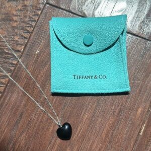 TIFFANY black onyx heart necklace